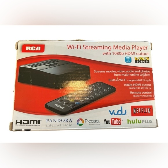 RCA WI-FI Streaming Media Player W/1080p HDMi Output Remote Control Streaming - Picture 2 of 7